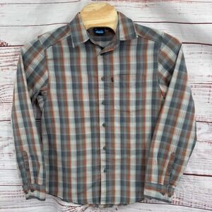 KAVU Shirt Mens Size Medium Long Sleeve Plaid Button Up  Outdoors Hiking